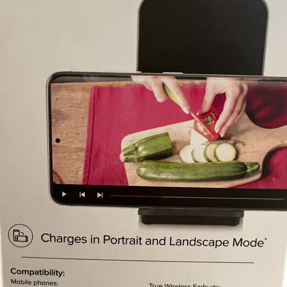 UBIOLABS 2-in-1 Wireless Charging Stand for Phones and True Wireless Earbuds-NIB